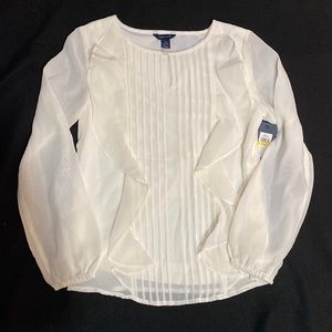Tommy Hilfiger Girls White long sleeve blouse with lining Medium 8/10